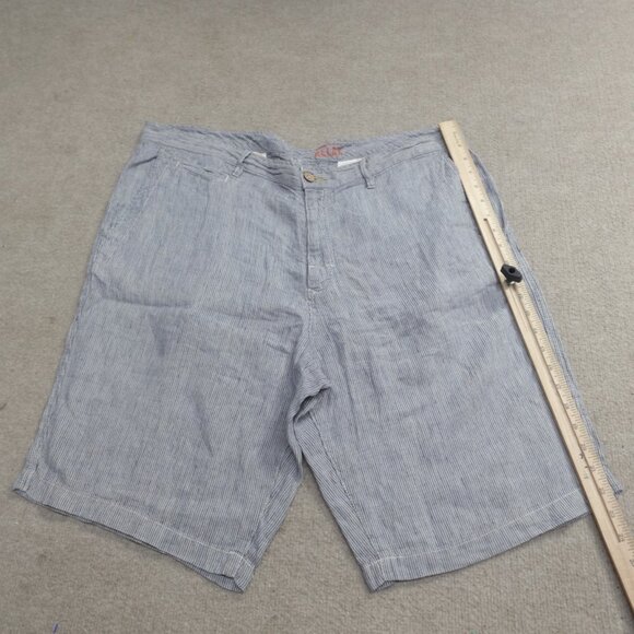 Tommy Bahama Shorts 40 Blue 100% Linen Hickory Striped 11" in - Picture 3 of 12